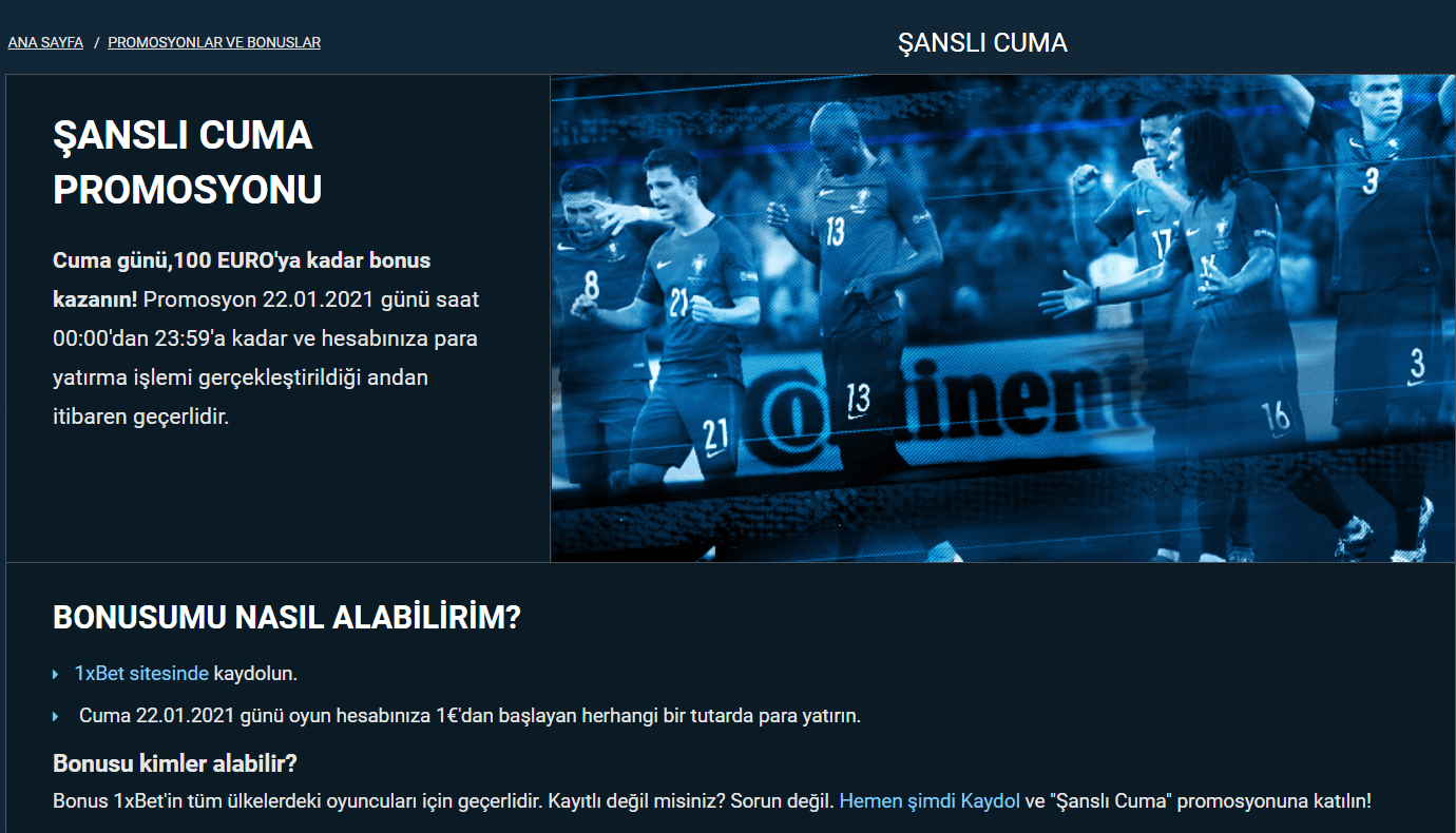 1xBet kaydı: yeni kullanıcılar için hoşgeldin bonusu